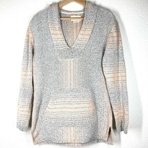 Aritzia TNA Sweater Poncho Baja Hoodie  Pullover  Gray Peach Small Mexican style